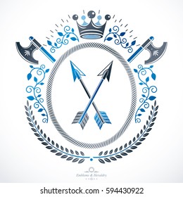 Vintage vector design element. Retro style label, heraldry.