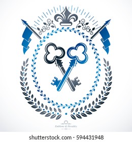 Vintage vector design element. Retro style label, heraldry.