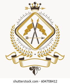 Vintage vector design element. Retro style label, heraldry.