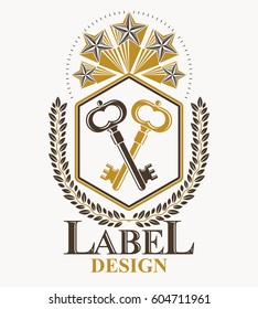 Vintage vector design element. Retro style label, heraldry.