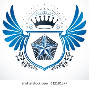 Vintage vector design element. Retro style label, heraldry.