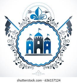 Vintage vector design element. Retro style label, heraldry.