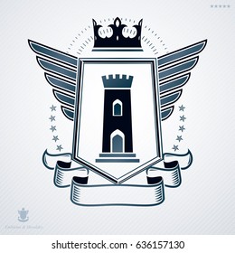 Vintage vector design element. Retro style label, heraldry.