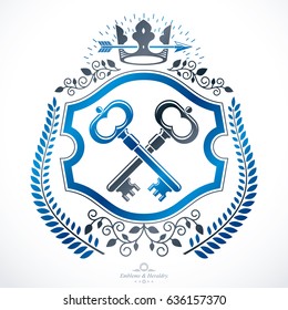 Vintage vector design element. Retro style label, heraldry.