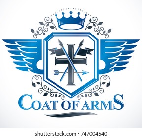 Vintage vector design element. Retro style label, heraldry.