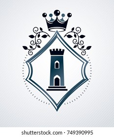 Vintage vector design element. Retro style label, heraldry.