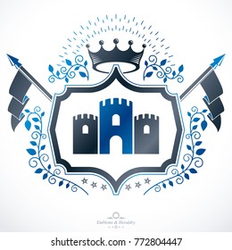 Vintage vector design element. Retro style label, heraldry.