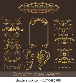 Colección de elementos de diseño vectorial vintage