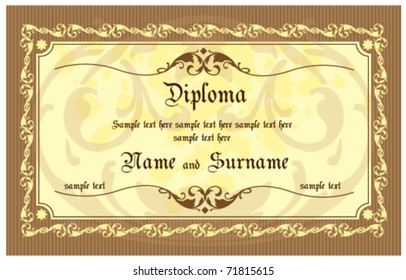 vintage vector diploma