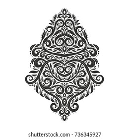 Vintage vector. Elegant classic element. Luxury ornament. Engraving border. Royal, Damask, Victorian, Baroque elements. Floral pattern.