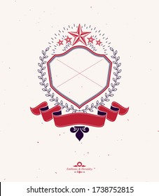 Vintage vector emblem with copy space.