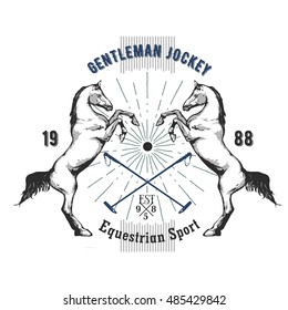 Vintage vector emblem - Equestrian sport