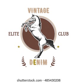 Vintage vector emblem - Equestrian sport