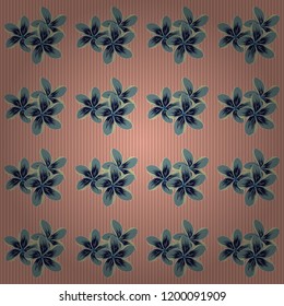 Vintage vector floral background in beige, pink and blue colors. Ditsy style. Printing with small flowers. Cute seamless pattern for fashion prints.