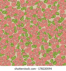Vintage vector floral background. Easily editable