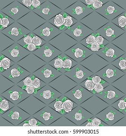 Vintage vector floral background in gray colors. Printing with small flowers. Ditsy style. Cute seamless pattern for fashion prints.