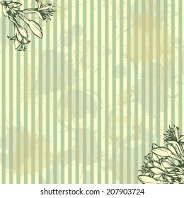 vintage vector floral background, hand drawn vector illustration
