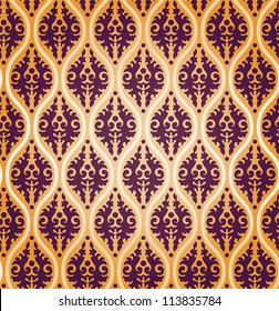 Vintage Vector Floral Damask Brocade Background Pattern