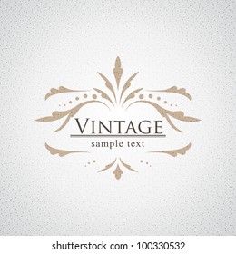 Vintage vector floral frame