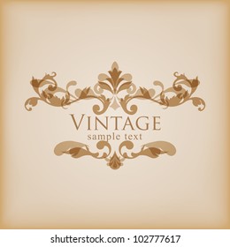 Vintage vector floral frame