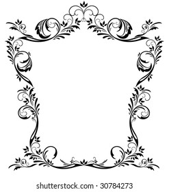 Vintage vector floral frame