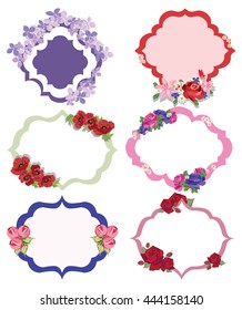 Vintage Vector floral frame set collection