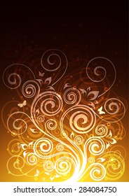 Vintage vector floral illustration.