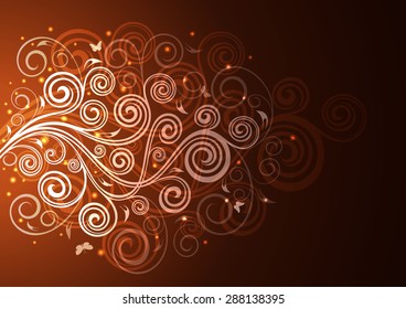 Vintage vector floral illustration.