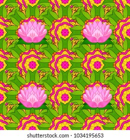 Vintage vector floral seamless pattern in colors.