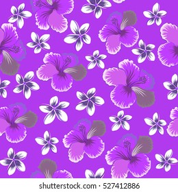 Vintage vector floral seamless pattern in purple, neutral and violet colors.