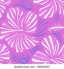 Vintage vector floral seamless pattern in pink and violet colors.