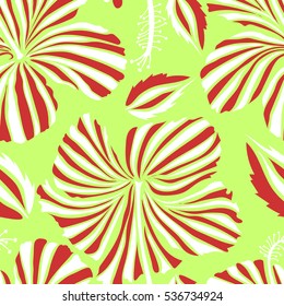Vintage vector floral seamless pattern in orange and white colors.
