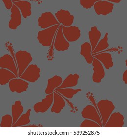 Vintage vector floral seamless pattern in brown and gray colors.