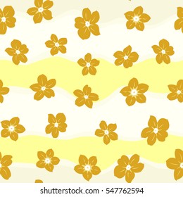 Vintage vector floral seamless pattern in yellow colors.