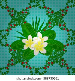 Vintage vector floral seamless pattern with many colorfil flowers over blue background.