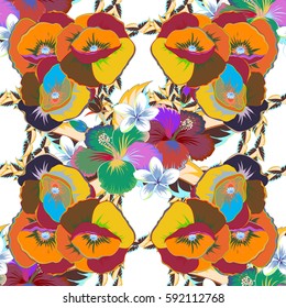 Vintage vector floral seamless pattern.