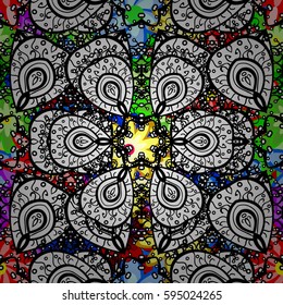Vintage vector floral seamless pattern in colors.