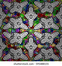 Vintage vector floral seamless pattern colorful.