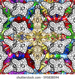 Vintage vector floral seamless pattern in colors.
