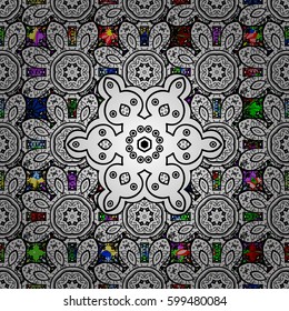 Vintage vector floral seamless pattern in colors.