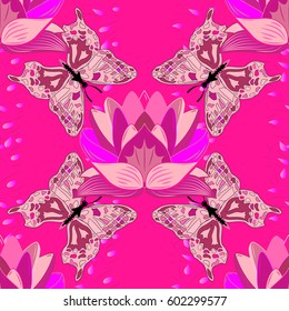 Vintage vector floral seamless pattern in colors.
