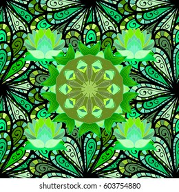Vintage vector floral seamless pattern in colors.