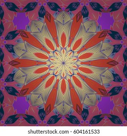 Vintage vector floral seamless pattern in colors.