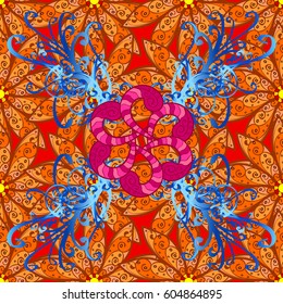 Vintage vector floral seamless pattern in colors.