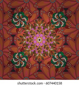 Vintage vector floral seamless pattern in colors.