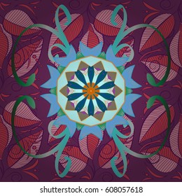 Vintage vector floral seamless pattern in colors.