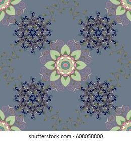 Vintage vector floral seamless pattern in colors.