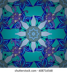 Vintage vector floral seamless pattern in colors.
