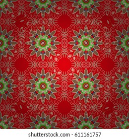 Vintage vector floral seamless pattern in colors.