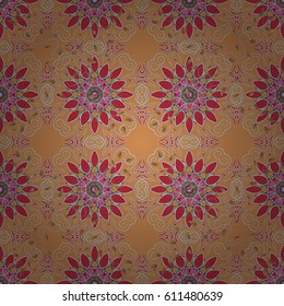 Vintage vector floral seamless pattern in colors.